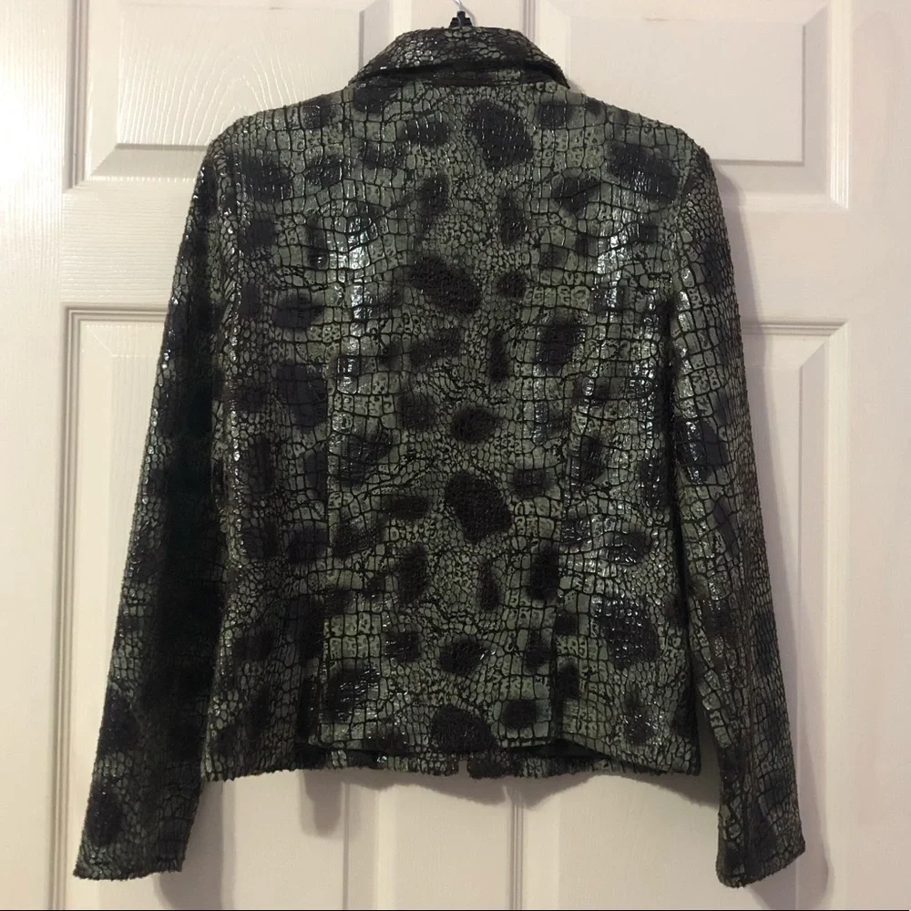 ELL JAY Collection Green Patterned Jacket - Picture 2 of 5